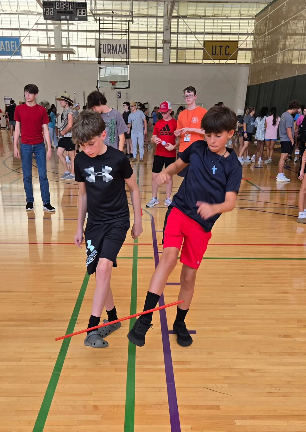 Students enjoying a group game