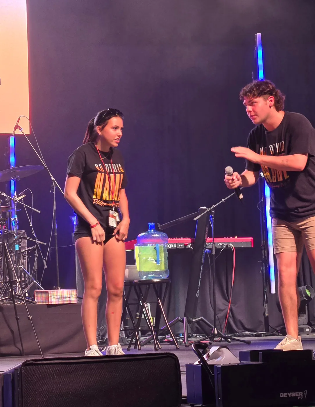 Students participating together on stage